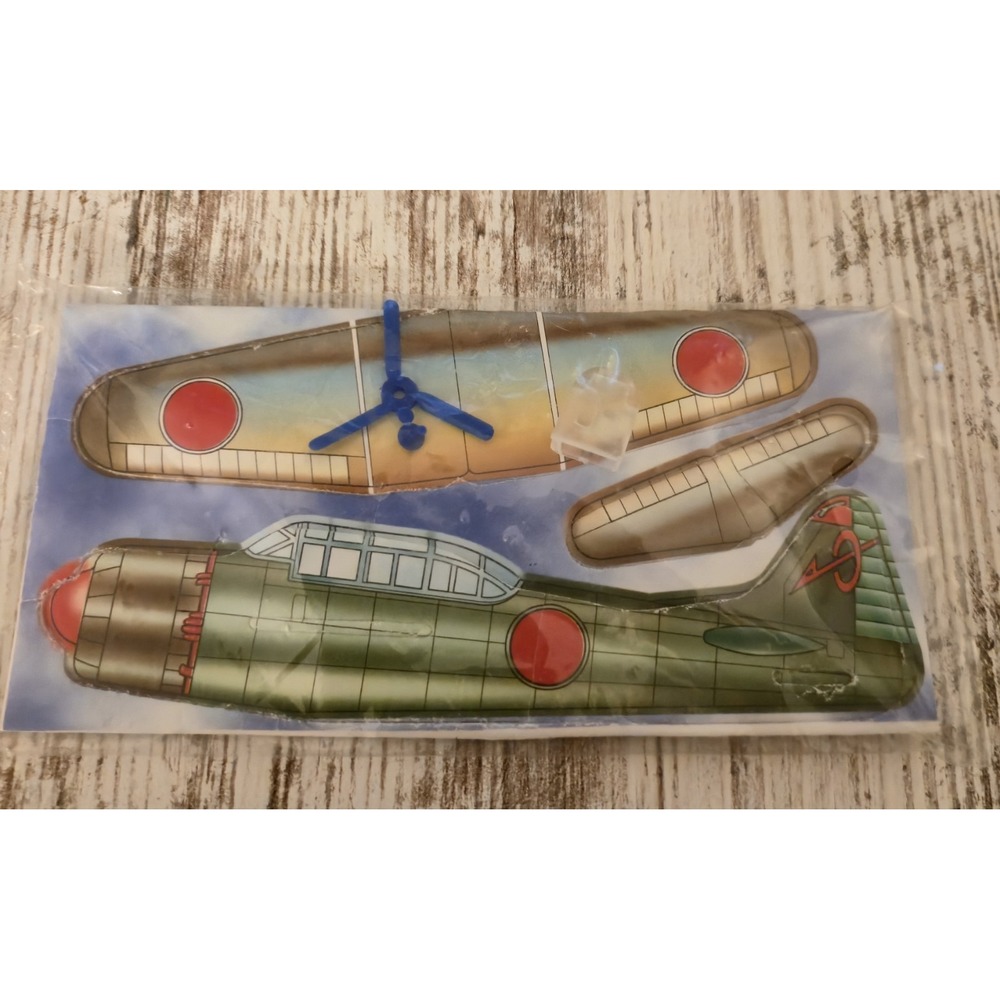 Vintage Unpunched Foam Glider Airplane - Japanese Mitsubishi Zero Fighter